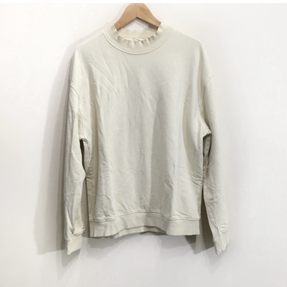 Kotn Size Large Sweatshirt Crewneck Cream Normcore Casual Neutral